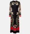 La Doublej Icon Clingy Swing Floral-print Stretch-satin Maxi Dress In Black