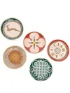 La Doublej Cortile Porcelain Mini Plates (set Of Five) In Pink