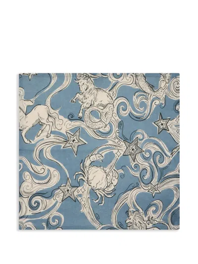 La Doublej Cosmos-print Napkin (set Of Two) In Blue