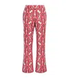 La Doublej La Double J Flared Trousers With Floral Pattern In Multi