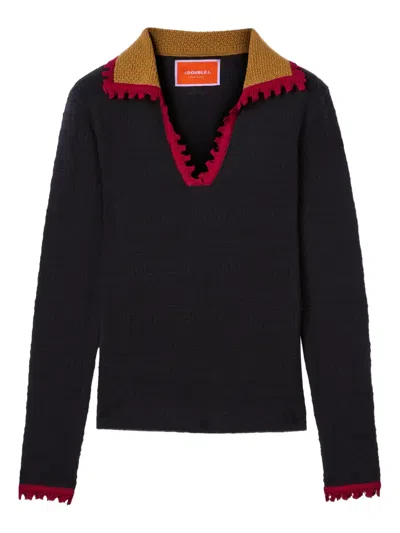 La Doublej Pullover Aus Baumwoll-kaschmirgemisch In Black