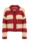 La Doublej Cotton Knit Cardigan In Red