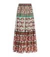 La Doublej Big Printed Tiered Cotton Maxi Skirt