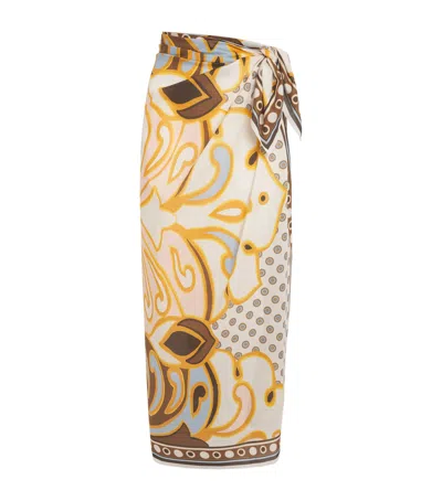 La Doublej Cotton Pareo Maxi Skirt In Gold
