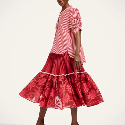 La Doublej Countess Skirt In Red