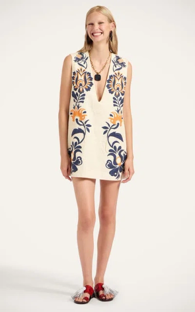 La Doublej Cream Soda Tunic Placée In Multi