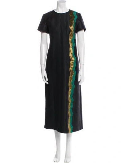 Pre-owned La Doublej Crew Neck Long Dress In Black