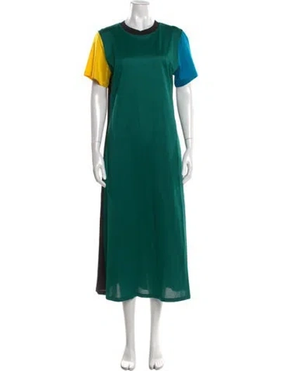 Pre-owned La Doublej Crew Neck Long Dress In Green
