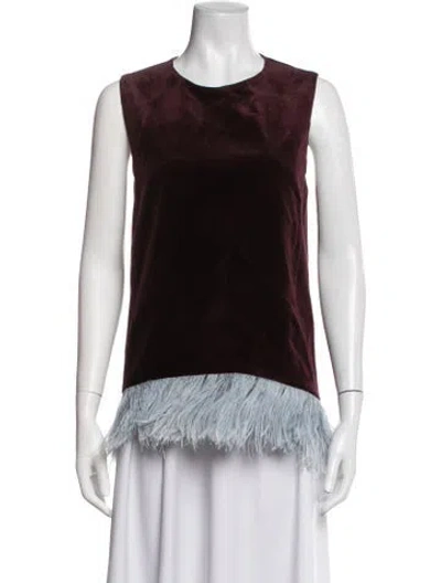 Pre-owned La Doublej Crew Neck Sleeveless Top In Red