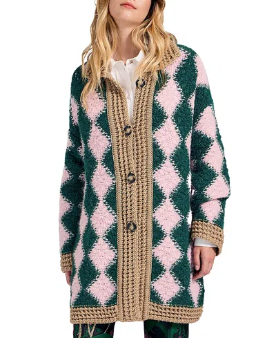 La Doublej Crochet Bowling Cardigan Multicolor