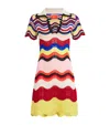 La Doublej Wave-pattern Collared Mini Dress In Multi