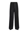 La Doublej Grid-pattern Cotton Trousers In Black