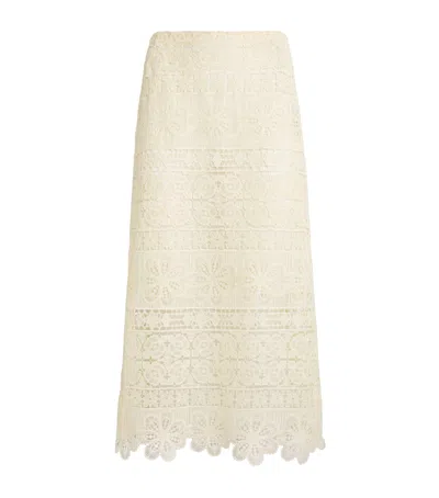 La Doublej Crochet Midi Pencil Skirt In Multi