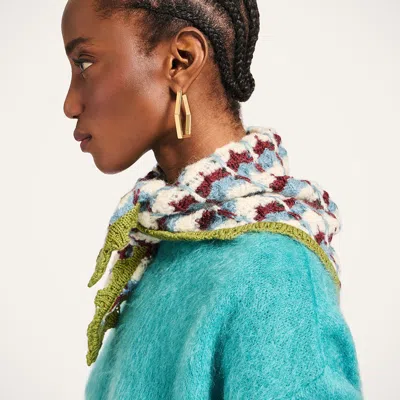La Doublej Crochet Triangle Scarf In Multi