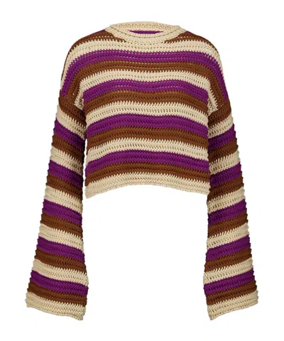 La Doublej Crop Sweater In Multi