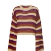 La Doublej Crop Sweater In Multicolor Ivory