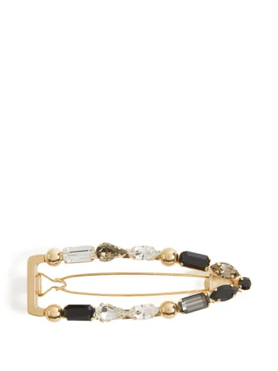 La Doublej Crystal-embellished Rectangle Hair Clip In Gold