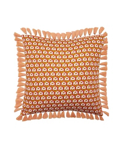 La Doublej Cushion With Fringes In Brown