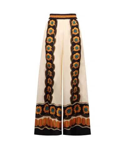 LA DOUBLEJ LA DOUBLEJ PRINTED WIDE LEG TROUSERS