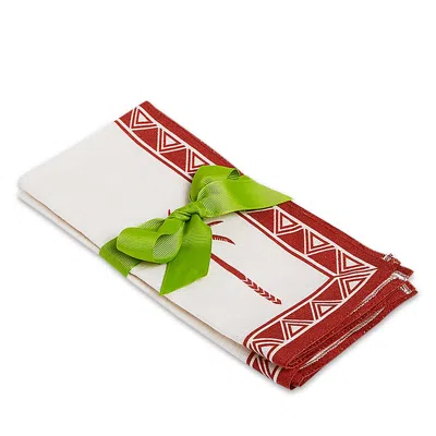 LA DOUBLEJ LA DOUBLEJ DATE PALMS LARGE LINEN NAPKINS, SET OF 2