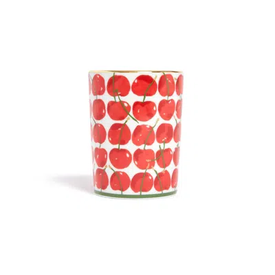 La Doublej Decorative Cup In Cherries Ivory