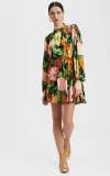 La Doublej Floral Print Demeter Mini Dress In Wonderland Black