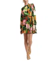 La Doublej Floral Print Demeter Mini Dress In Wonderland Black