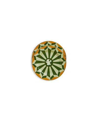 La Doublej Dessert Plates, Set Of 2, 8 X 8 In Green