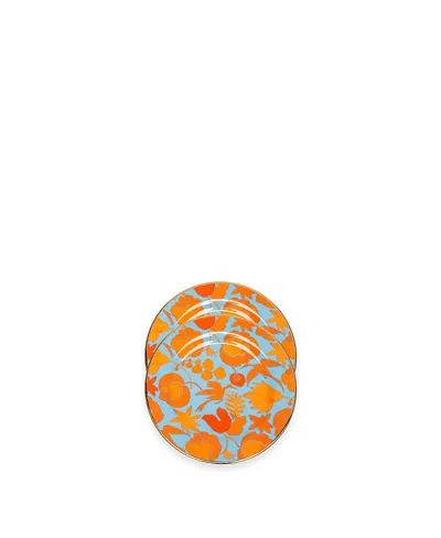 La Doublej Dessert Plates, Set Of 2, 8 X 8 In Orange