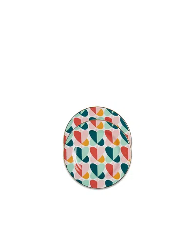 La Doublej Dessert Plates, Set Of 2, 8 X 8 In Pink