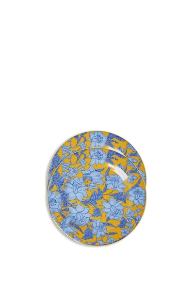 La Doublej Lilium Zafferano-print Dessert Plates (set Of 2) In Yellow