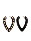 La Doublej Dew Earrings Solid Black In Black