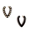 La Doublej Dew Earrings Solid Black In Black