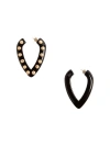 La Doublej Dew Earrings Solid Black In Black