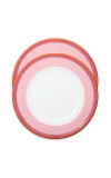 La Doublej Rainbow Rosa Set Of 2 Soup And Dinner Plates In Rainbow Rosa