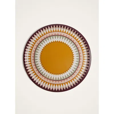 La Doublej Doric Large Round Tray In Brown