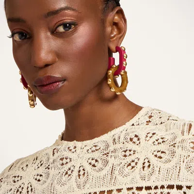 La Doublej Double Hoop Earrings In Multi