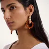 La Doublej Double Hoop Earrings In Solid Orange