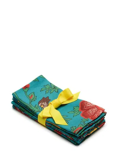 La Doublej Large Napkins Set Of 6 In Blue