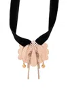 La Doublej Draped Floral Necklace In Gold