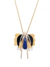 La Doublej Draped Floral-pendant Necklace In Oro Blu