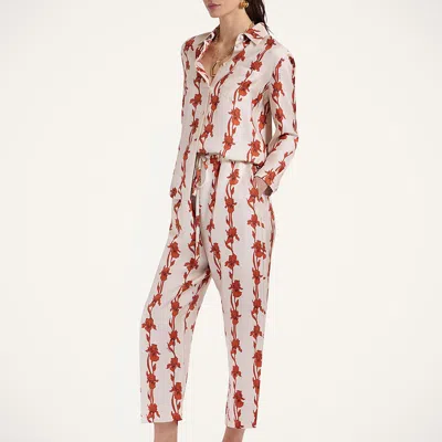 La Doublej Drawstring Pants In Mini Iris Dark Orange