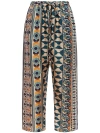 La Doublej Casareale-print Silk Trousers In Multicolour