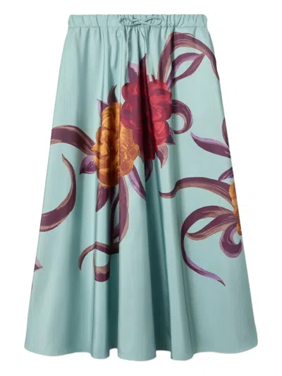 La Doublej Drawstring Skirt In Animal Print