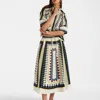 La Doublej Cotton Printed Midi Skirt In Doric Placée Cream