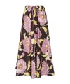 La Doublej Floral Faille Midi Skirt In Pink