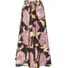 La Doublej Floral Faille Midi Skirt In Sylph Black
