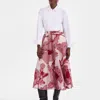 La Doublej Silk Blend Drawstring Skirt In Sylph Fil Coupé Pink