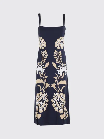 La Doublej Buy Me A Martini Floral-print Crepe Midi Dress In Blue