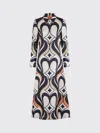 La Doublej Multicolor Long Dress With All-over Geometric Motif In Fabric Woman In Multi